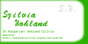 szilvia wohland business card